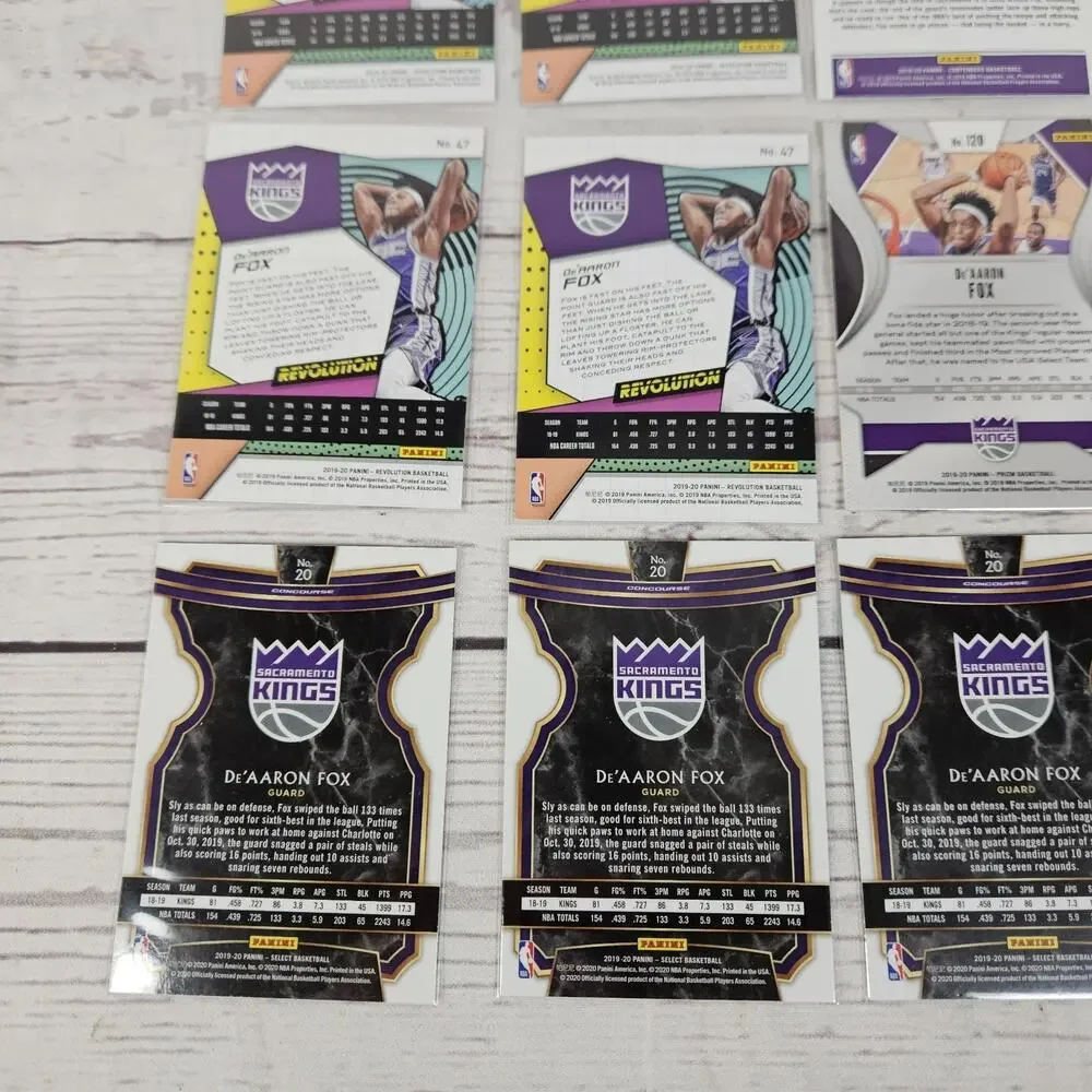 De'Aaron Fox Card Lot Of 16 Cards Rookie And Sophomore Year Panini Status Prizm